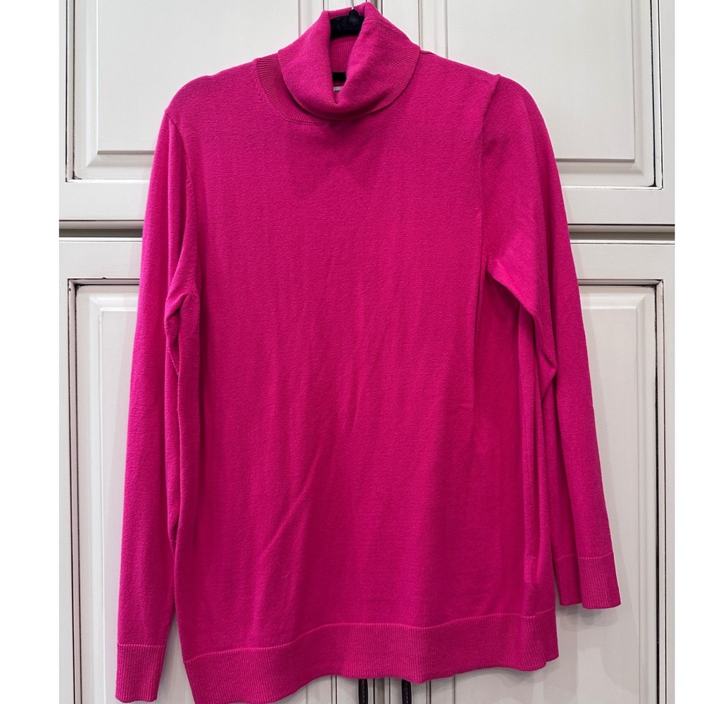 Amazon Essentials Women Pink Turtleneck Sweater XL Cotton Blend Knit Long Sleeve